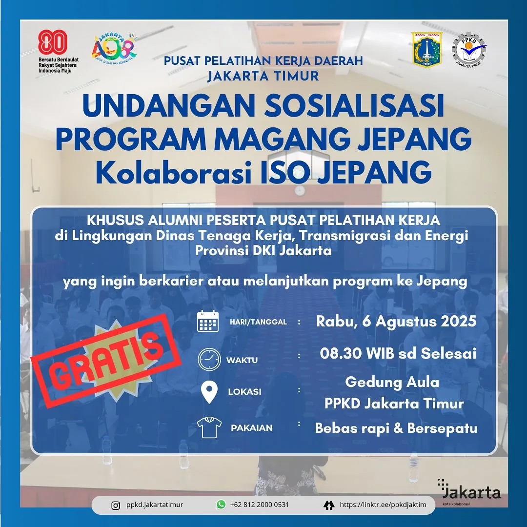 UNDANGAN SOSIALISASI PROGRAM MAGANG JEPANG – PPKD PROVINSI SUMATERA UTARA